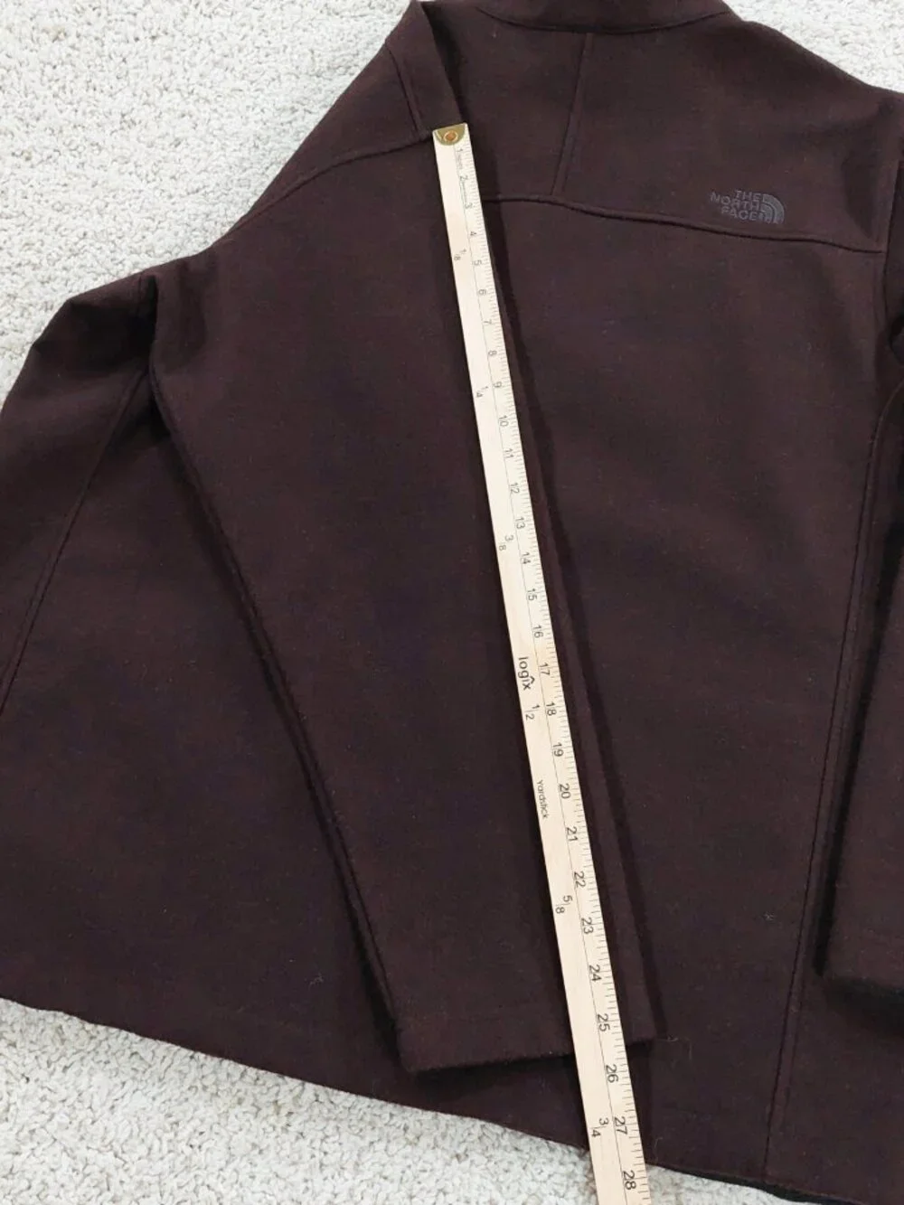 The North Face Wool Blend Jacket Mens XL, Micro Fleece Lined, Full Zip, Brown